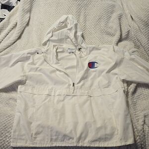 Champion White Raincoat Athletic Style